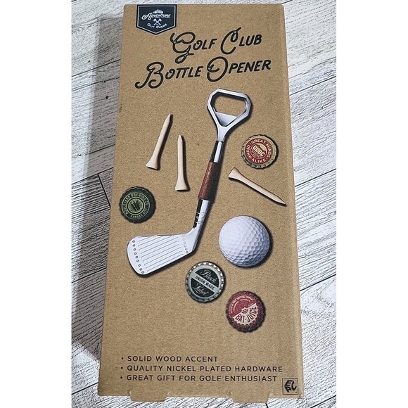 Golf Club Bottle Opener NEW In BOX  Beer Golfing Father's Day Groomsmen Gift - Picture 1 of 4